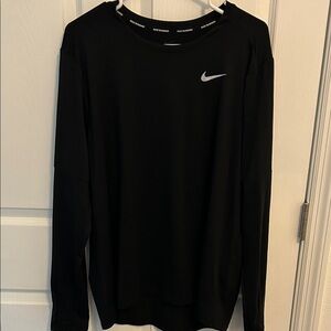 Nike Men's Black Dri Fit Long Sleeve Tshirt